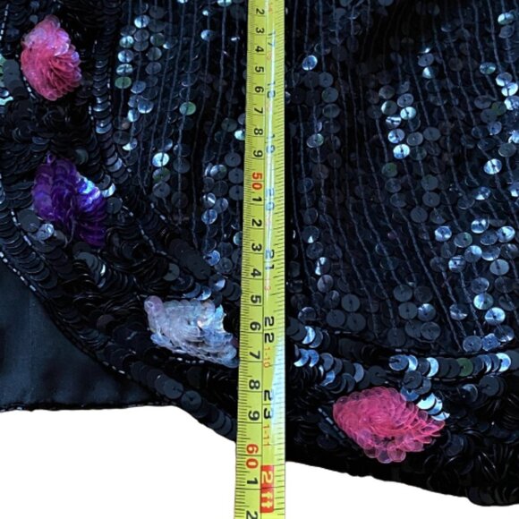 Vintage 80s sequins beaded sparkly jacket kimono cardigan, silk - Picture 14 of 16